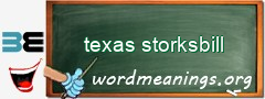 WordMeaning blackboard for texas storksbill